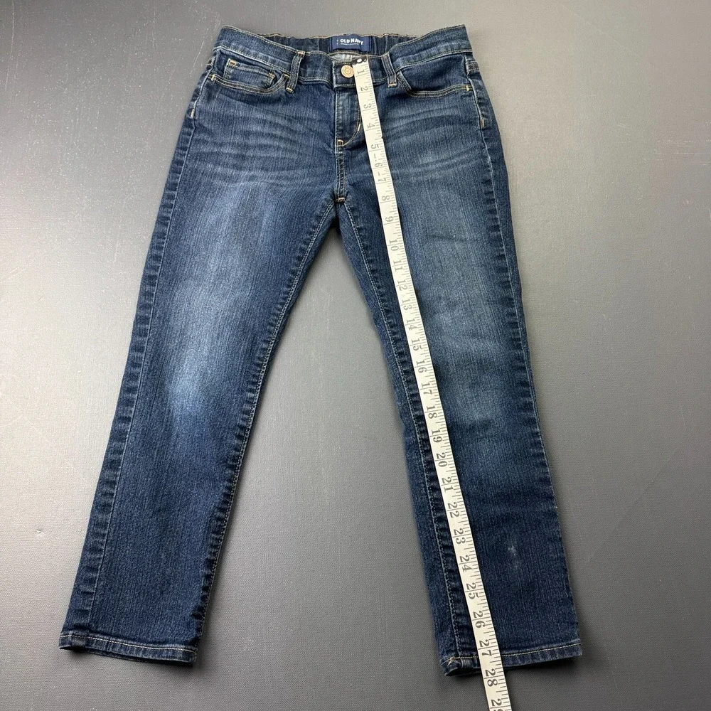 Old Navy Jeans Girls 12 Blue Medium Wash Skinny Stretch Denim Retro Classic Fit